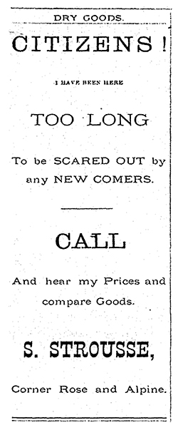 Advertisement in the Georgetown Courier