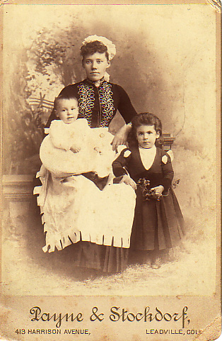 Mathilda, Ernest Oliver, and Minetta Camilla Baer circa 1890. 