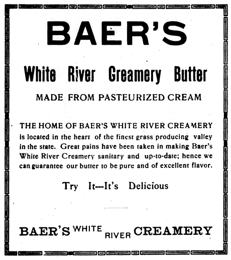 Wood butter tub for Baer’s White River Creamery.