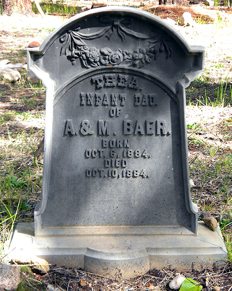 Thea Baer’s headstone at Leadville’s historic Hebrew cemetery.