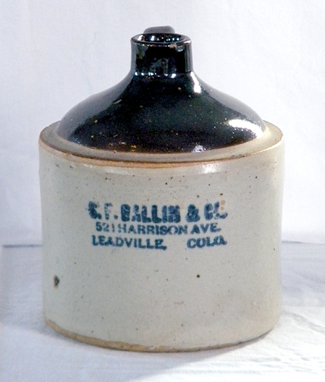 This half gallon sized liquor jug marked with “S.F. Ballin & Co.” is part of the collection on exhibit at Temple Israel Museum.