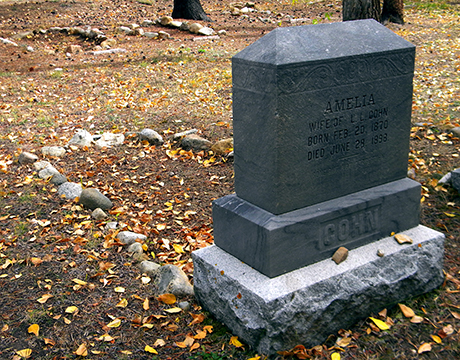 Tombstone of Amelia (Freidlander) Cohn at the Hebrew Cemetery, Leadville Colorado.