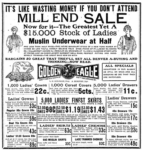 Advertisement for the Golden Eagle in the Svensk-Amerikanska Western newspaper of Denver, Colorado.