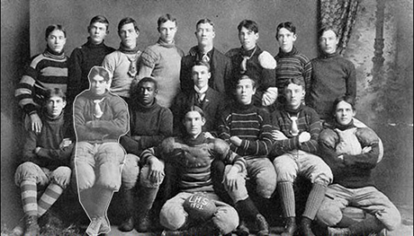 Quarterback Jake is highlighted in this 1903 season Leadville football team portrait. 