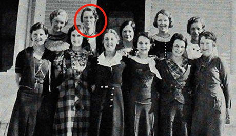 Jane with her Delta Phi Omega pledge class at the Colorado State Normal School in 1933.