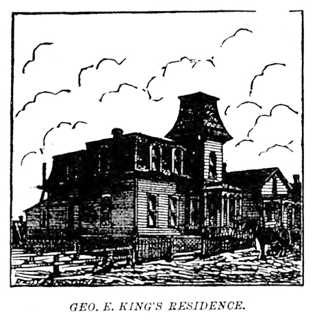 On the front page of the Leadville Weekly Democrat the last day of 1881 was a full page of store fronts of businesses in Leadville, especially on Harrison Avenue. The late 1870s and early 1880s was time of a building frenzy in Leadville. Here is the home of George King, his own design.