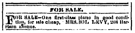 For Sale. (Leadville, CO: Leadville Daily Herald). Sunday, January 14, 1883. Page 4.