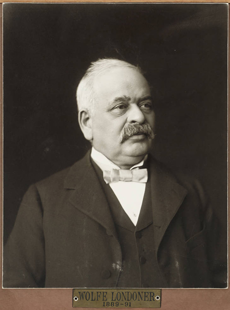 Official studio portrait of Wolfe Londoner, Mayor of Denver, from 1889 to 1891.