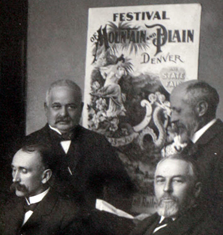 Detail of the panoramic photo of the Board of Directors for the 1899 Colorado Festival of Mountain and Plain showing Wolfe Londoner.