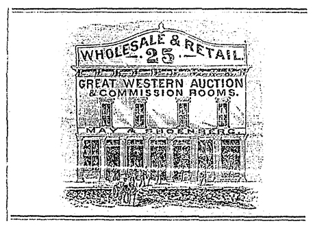Storefront for Holcomb, May, & Dean at 25 Harrison Avenue in 1880. 