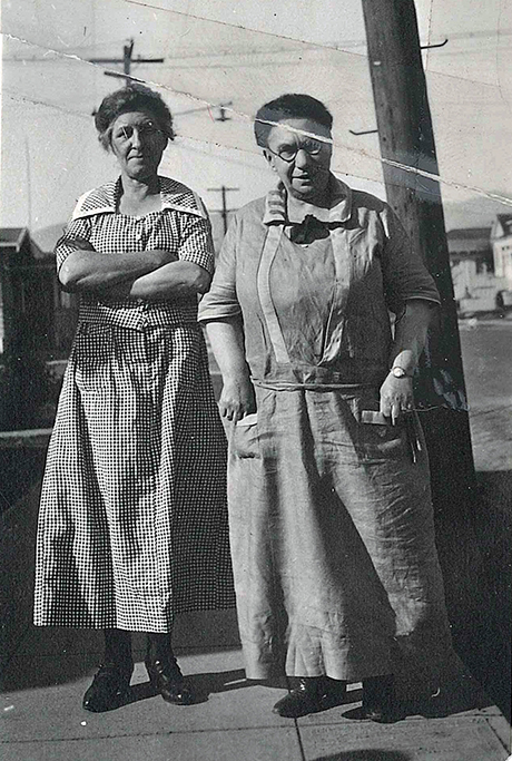 Minnie (right) with Mary (their maid, was Alsatian), late 1920s or early 1930s?