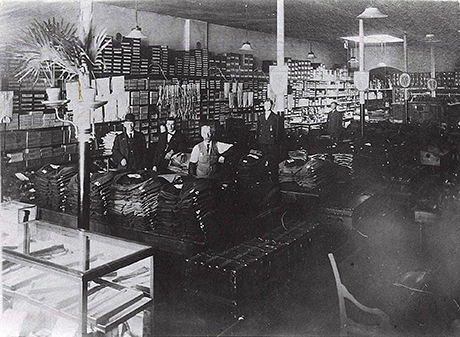 Interior of “The Hub” (M.B. Miller Clothing Store) at 604-606 Harrison Avenue.