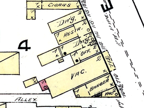 Isaac’s residence and Leadville’s early Jewish venue was located in the large building labeled “VAC.” 