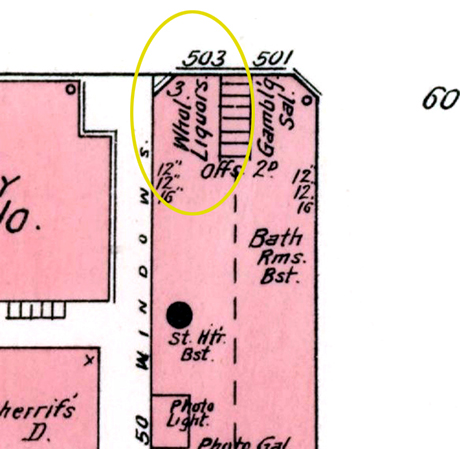 1895 Sanborn map of the store location.