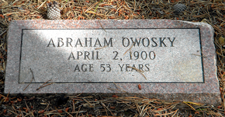 Abraham Owosky’s headstone located at Leadville’s Hebrew Cemetery.