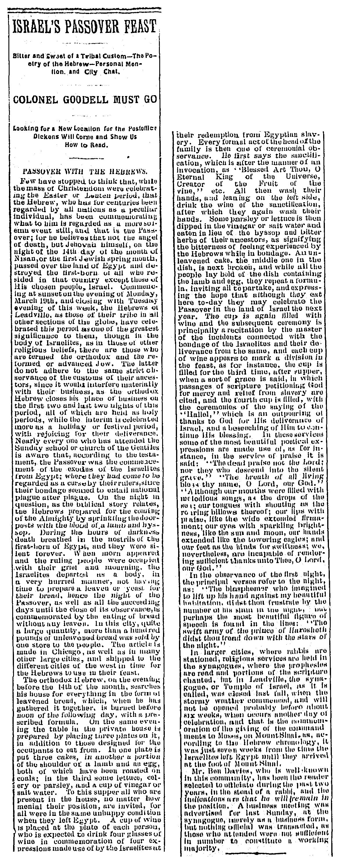 The Leadville Herald Democrat. Wednesday, April 4, 1888. Page 3.