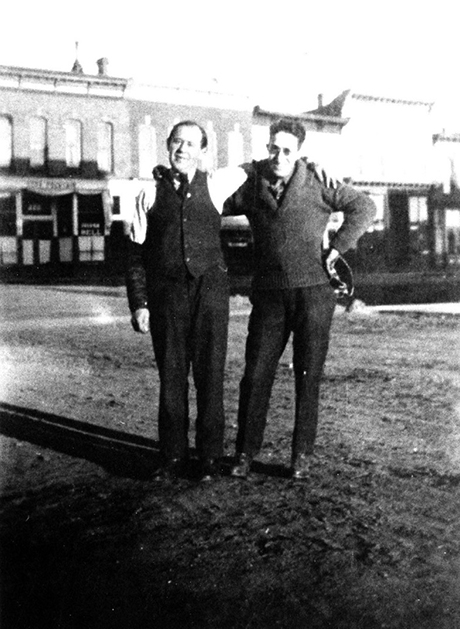 Michael Phillips (left) and Louis Isaacs around 4th and Harrison, c. 1914.