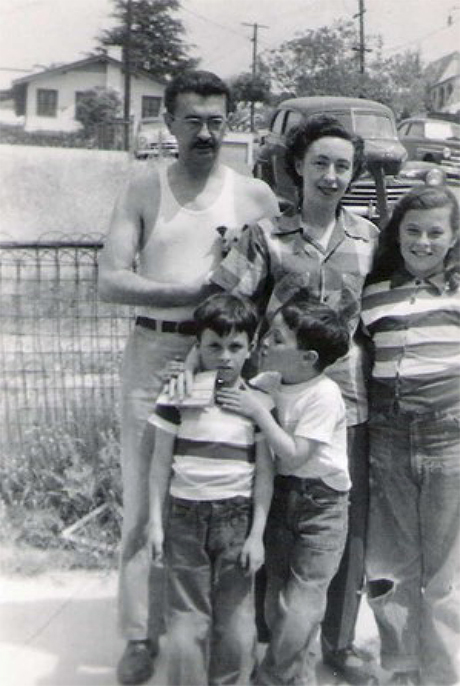 Erma Phillips Oppenheim and William Oppenheim with their children, circa 1953.