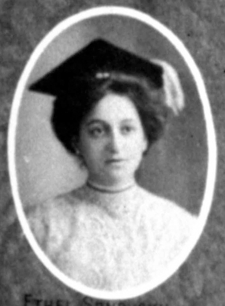 Senior photo of Ethel Sandusky in the 1908 yearbook for Leadville High School.