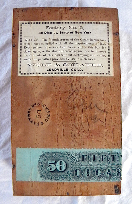 A cigar box sold at the Wolf & Schayer store.