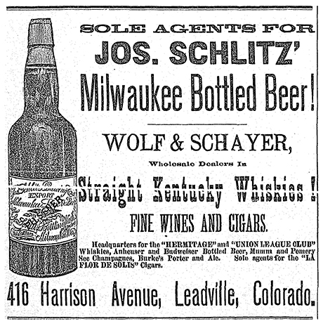 An advertisement for Wolf & Schayer published in The Herald Democrat, September 1, 1886.