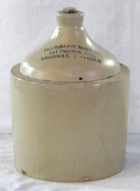 One of two whiskey jugs from Adolph’s new business, the Schayer Mercantile Company.