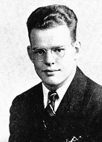 Walter Edward Schwed Jr. as a senior at Regis College in Denver in 1938.  