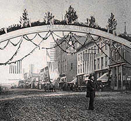 United States President Emeritus Ulysses Simpson Grant on Harrison Street in July of 1880.